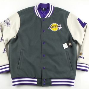 NEW Ultra NBA Los Angeles Lakers Button Up Game Day Varsity Jacket Size Men's XL